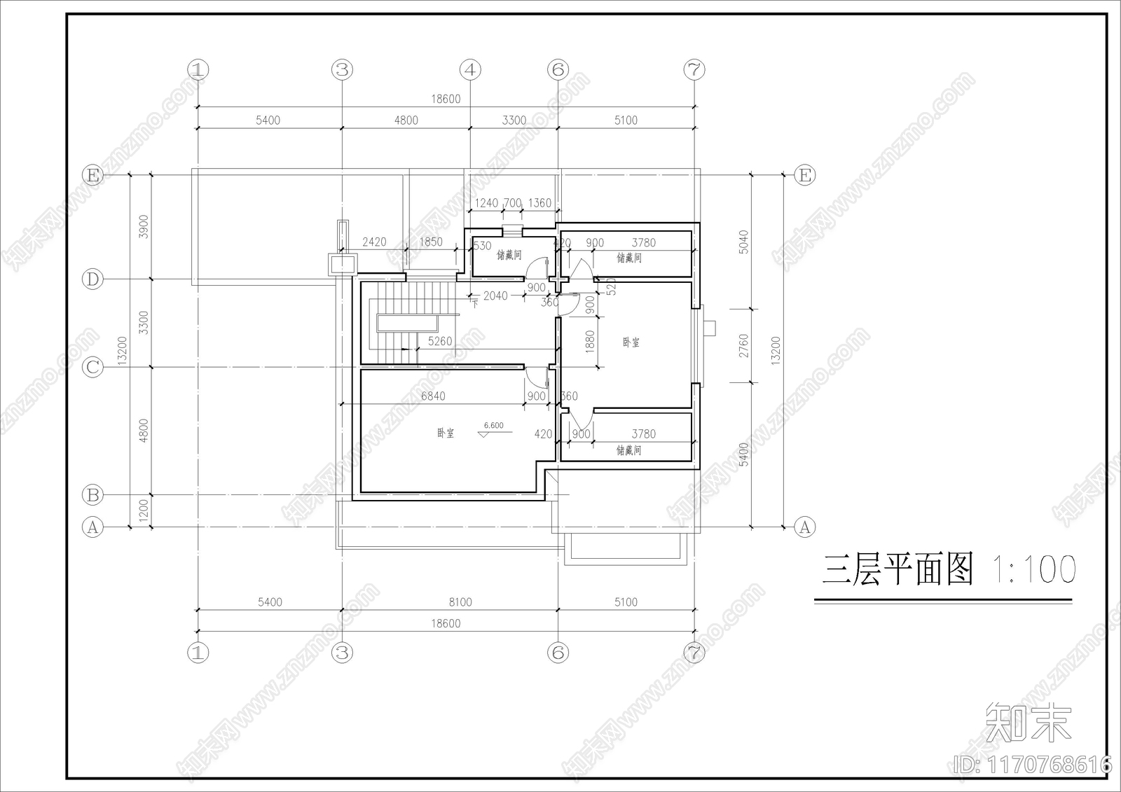 现代别墅建筑cad施工图下载【ID:1170768616】