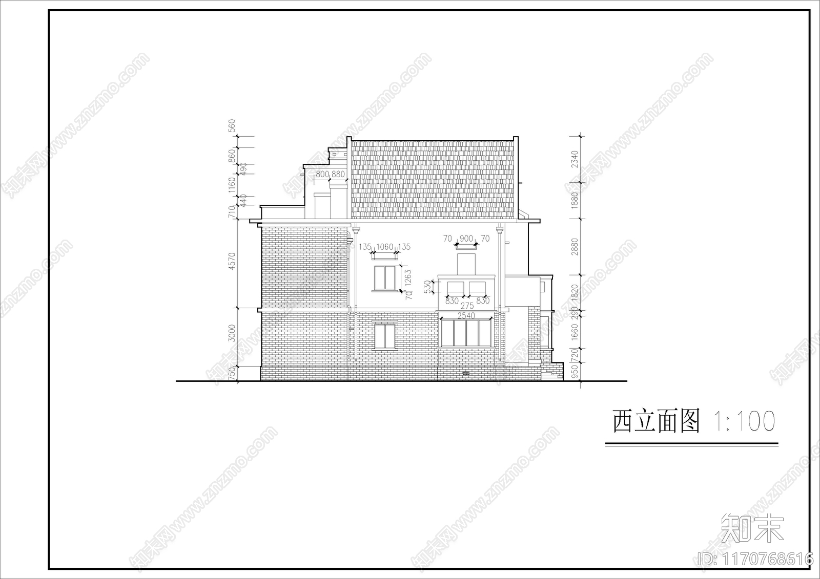 现代别墅建筑cad施工图下载【ID:1170768616】