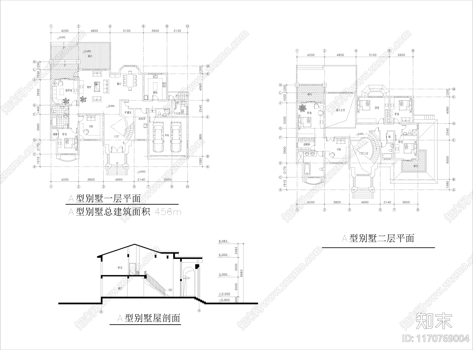 意式别墅建筑cad施工图下载【ID:1170769004】