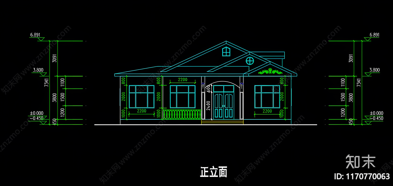 现代别墅建筑cad施工图下载【ID:1170770063】