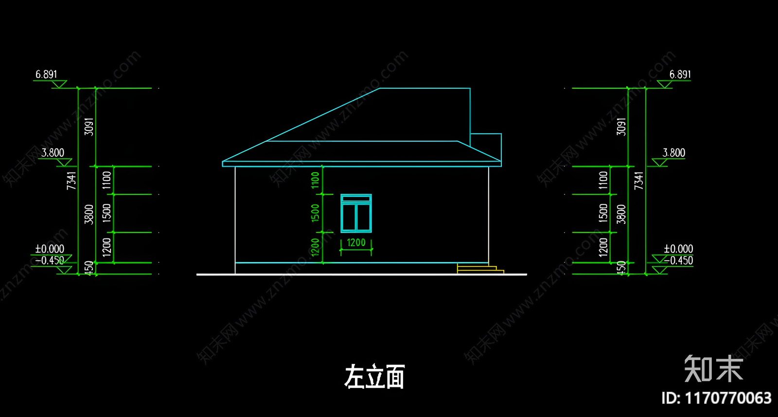 现代别墅建筑cad施工图下载【ID:1170770063】