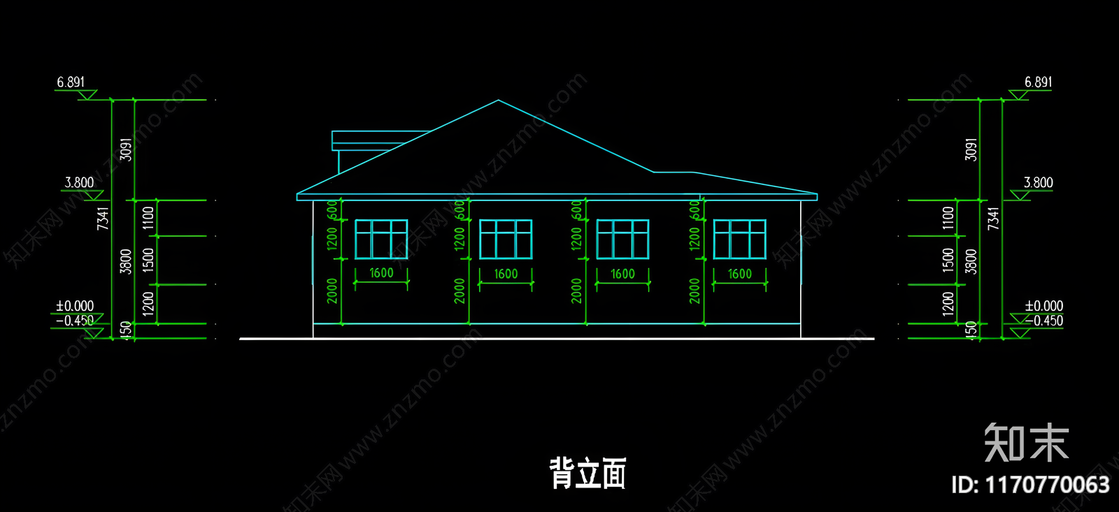 现代别墅建筑cad施工图下载【ID:1170770063】