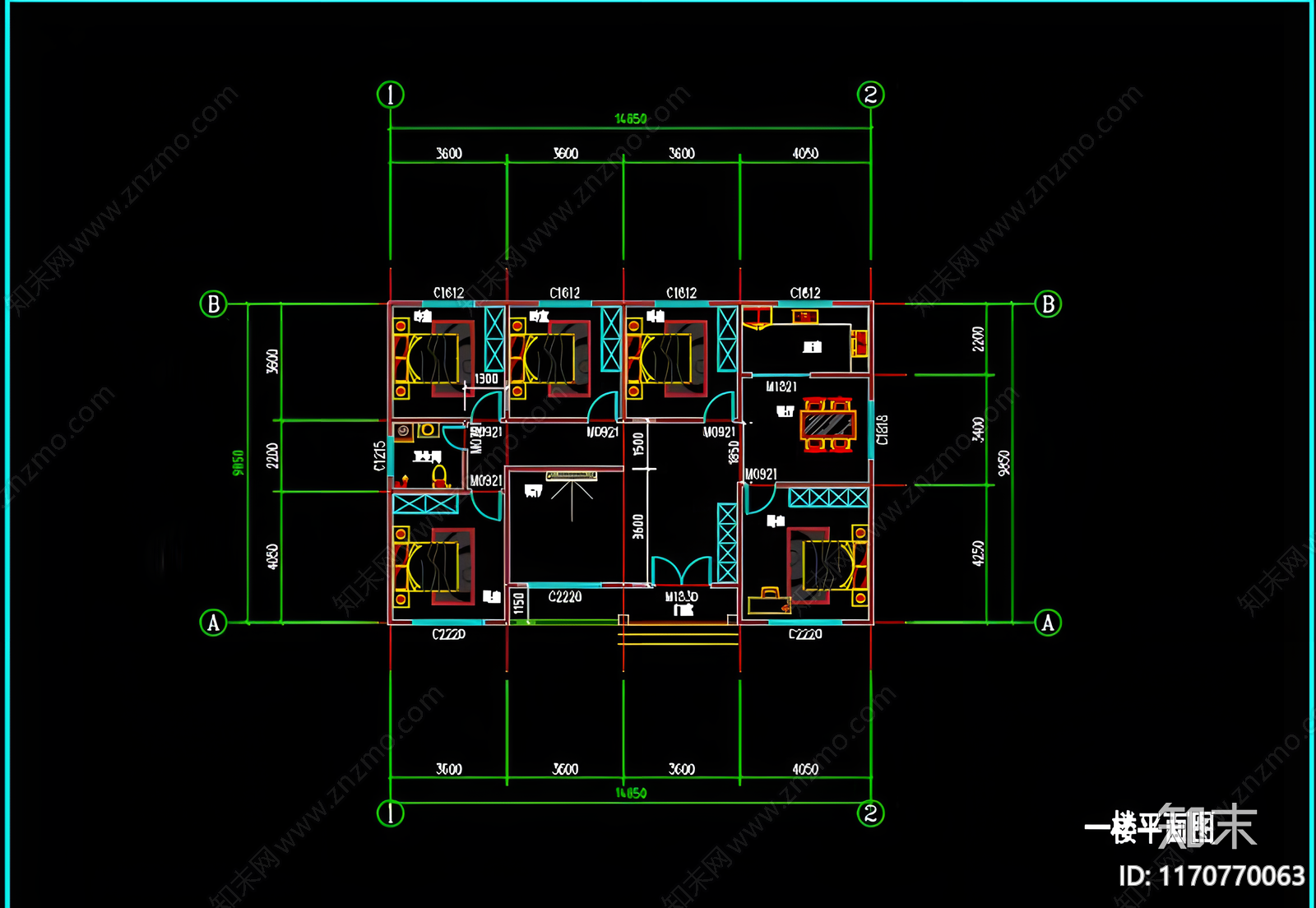 现代别墅建筑cad施工图下载【ID:1170770063】