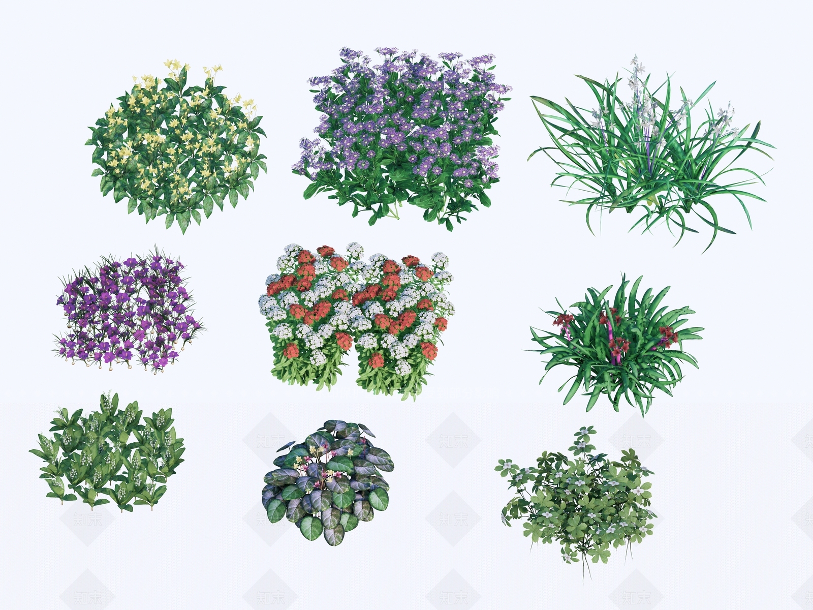 花草组合3D模型下载【ID:1170772249】