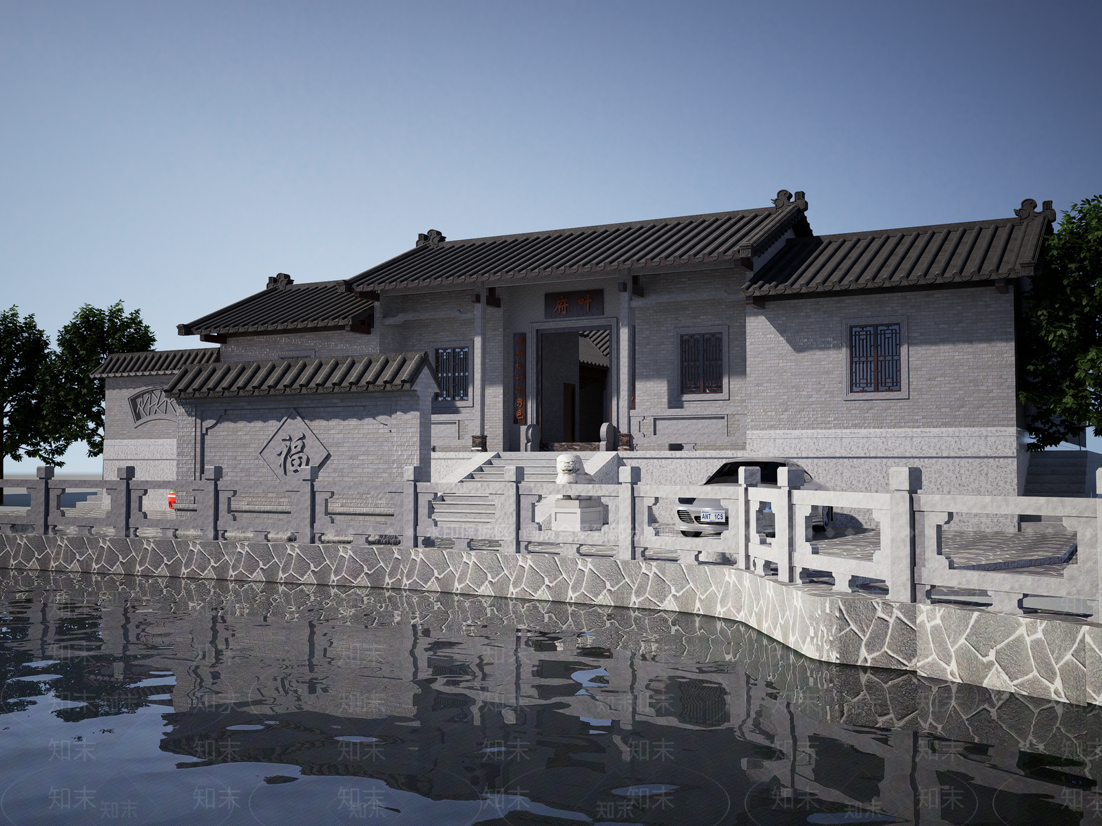 中式古建筑SU模型下载【ID:1170775294】