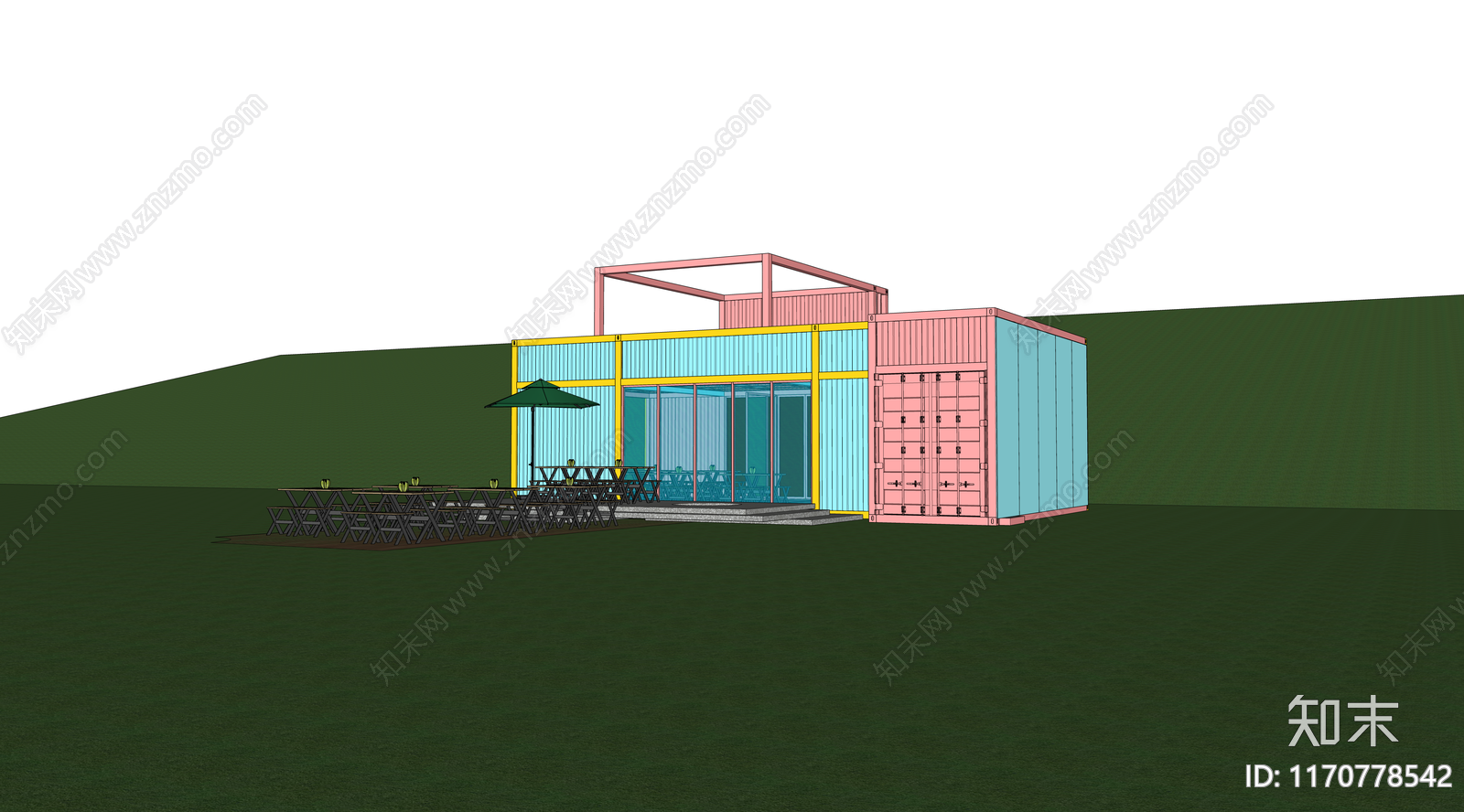 现代其他景观小建筑SU模型下载【ID:1170778542】