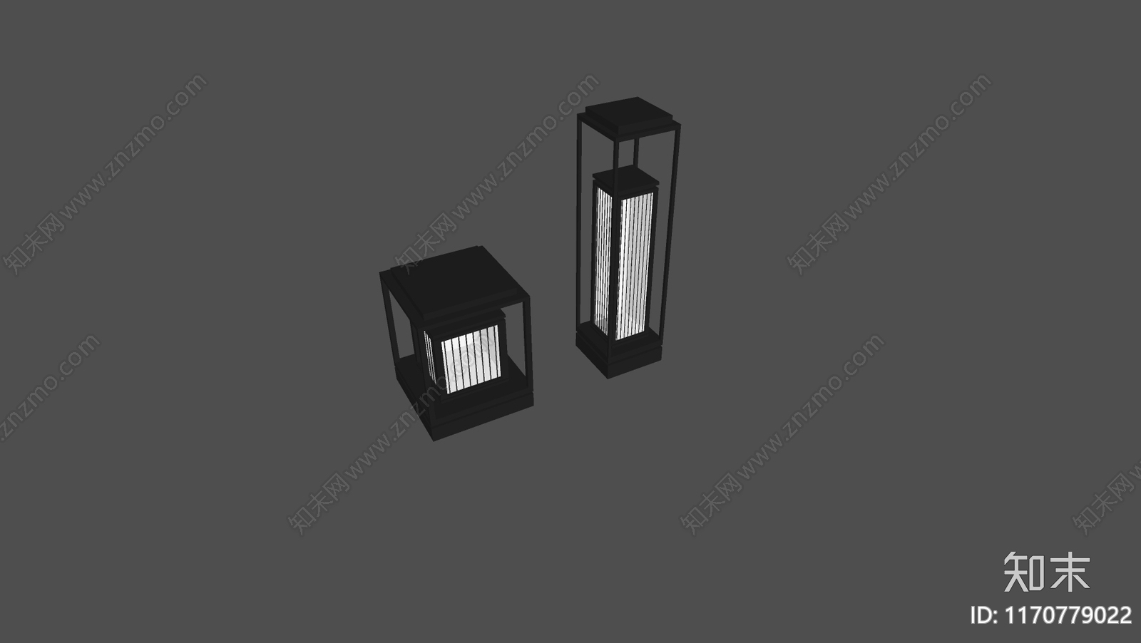 现代新中式景观灯SU模型下载【ID:1170779022】