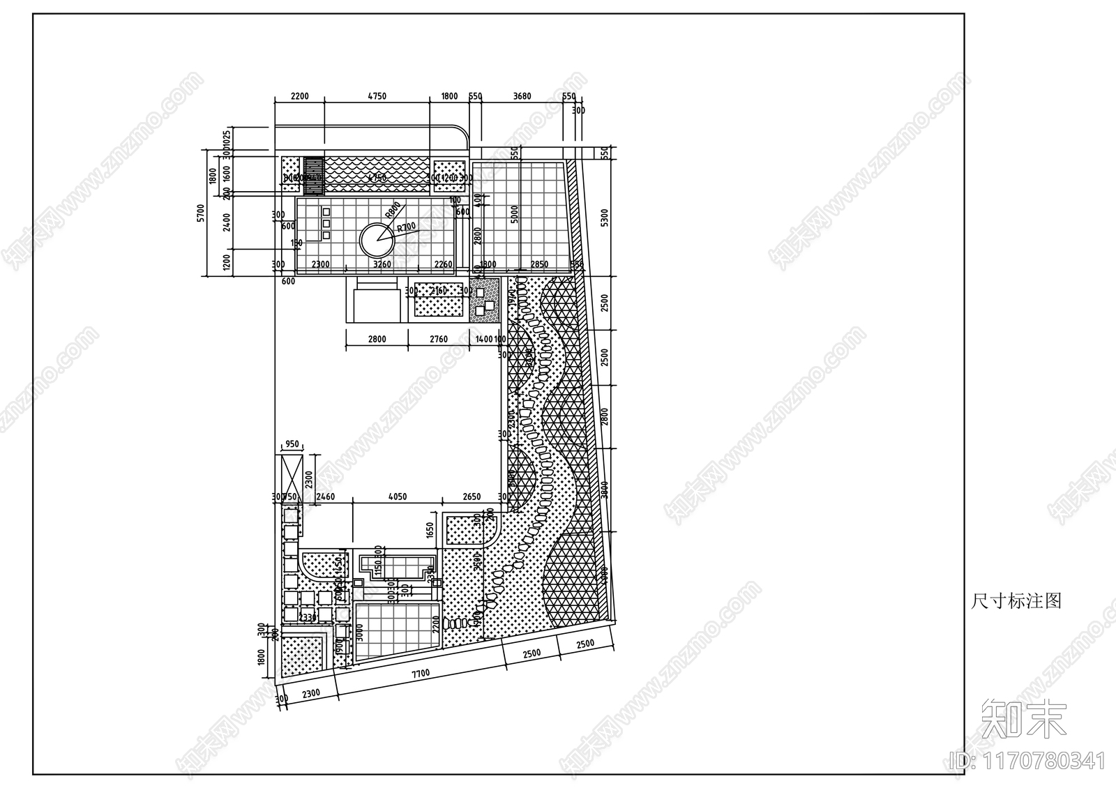 现代庭院cad施工图下载【ID:1170780341】