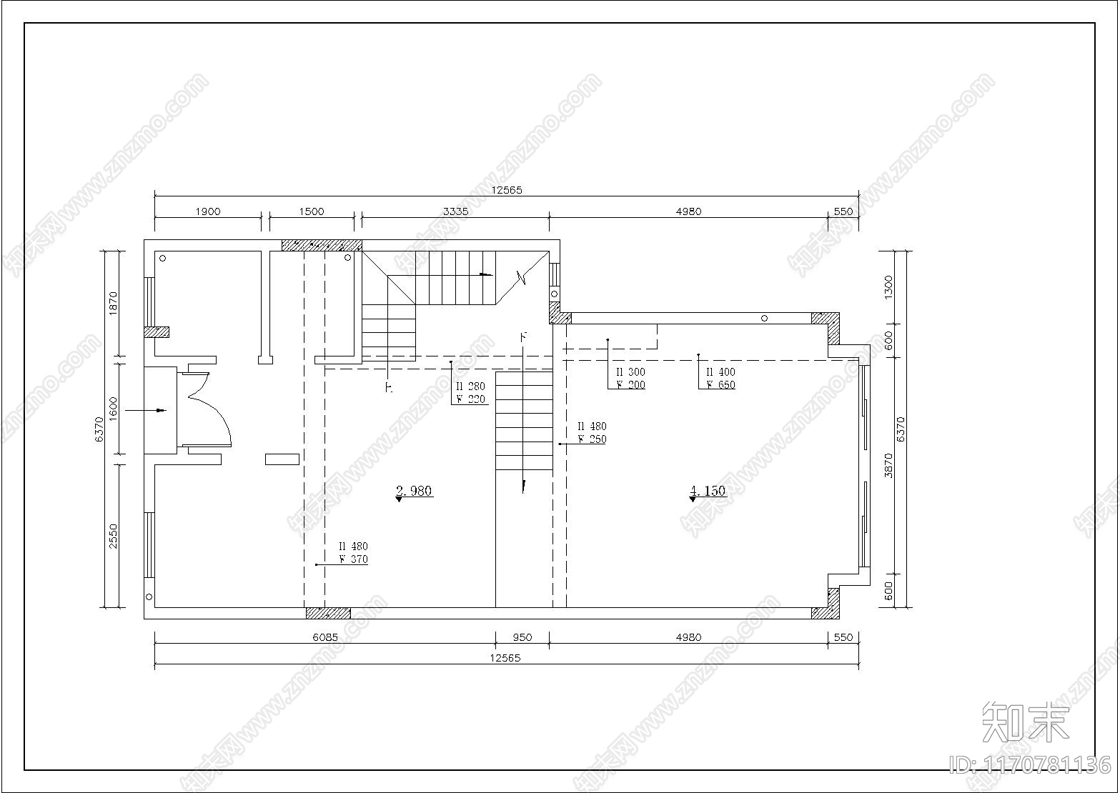 现代别墅建筑cad施工图下载【ID:1170781136】