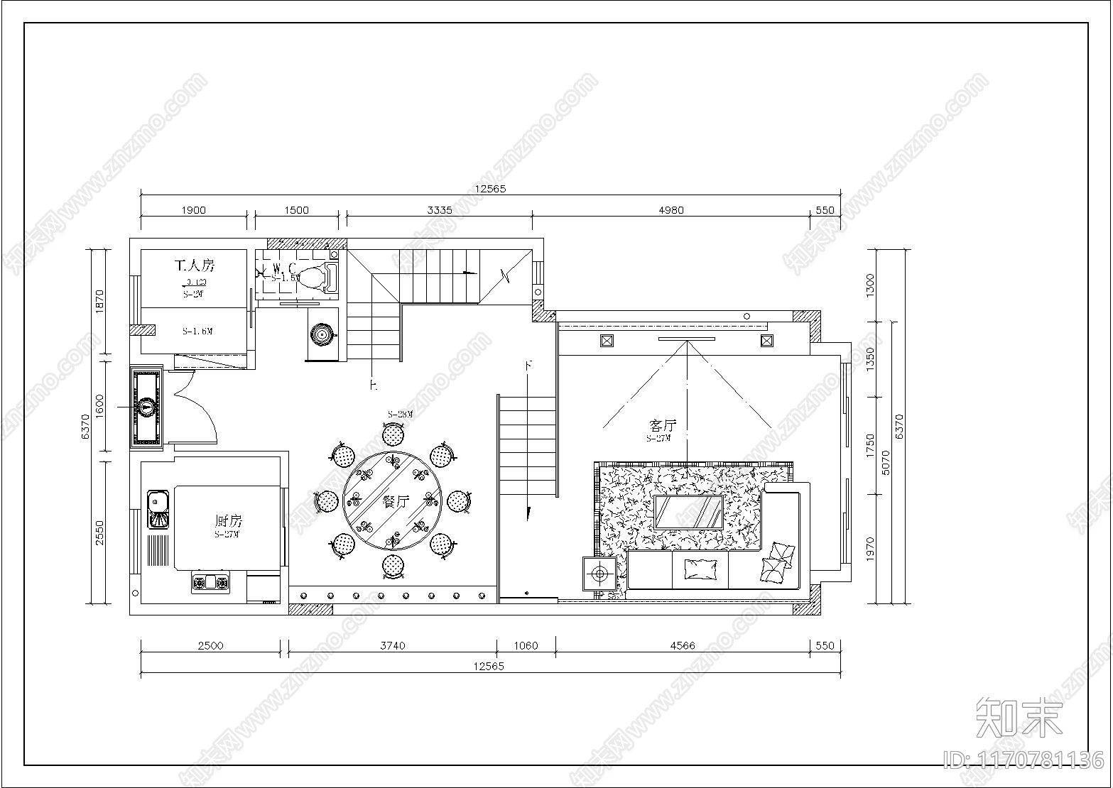 现代别墅建筑cad施工图下载【ID:1170781136】