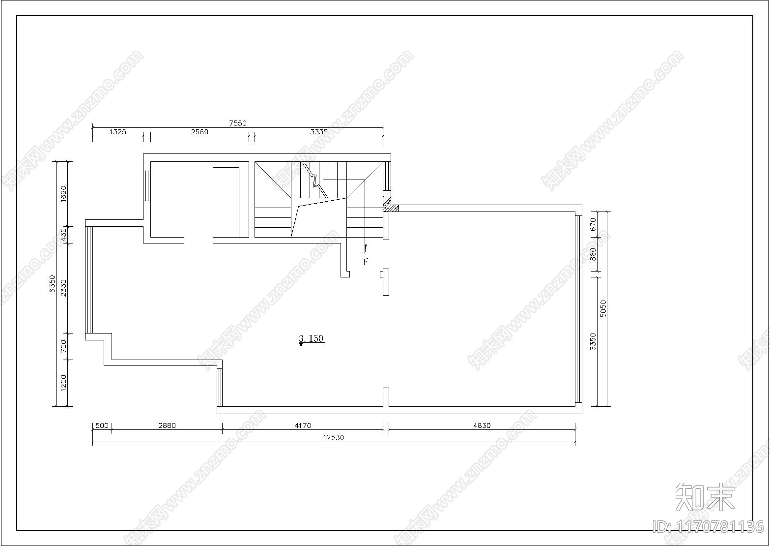 现代别墅建筑cad施工图下载【ID:1170781136】