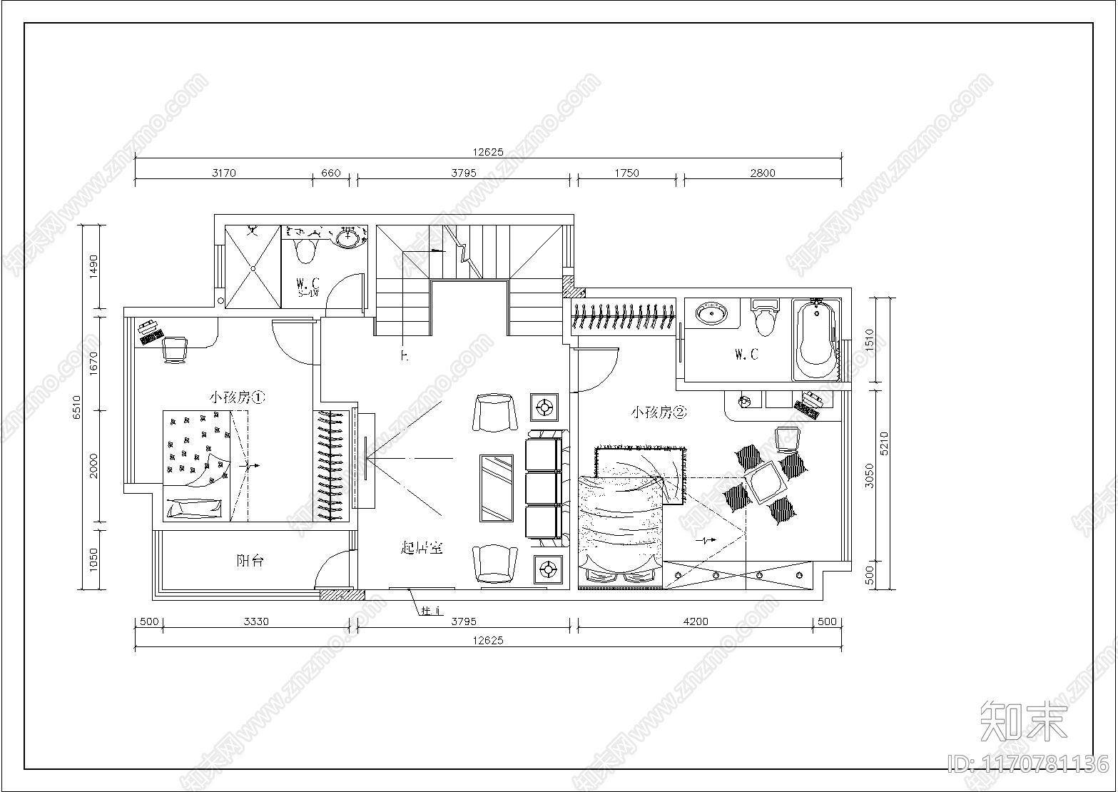 现代别墅建筑cad施工图下载【ID:1170781136】