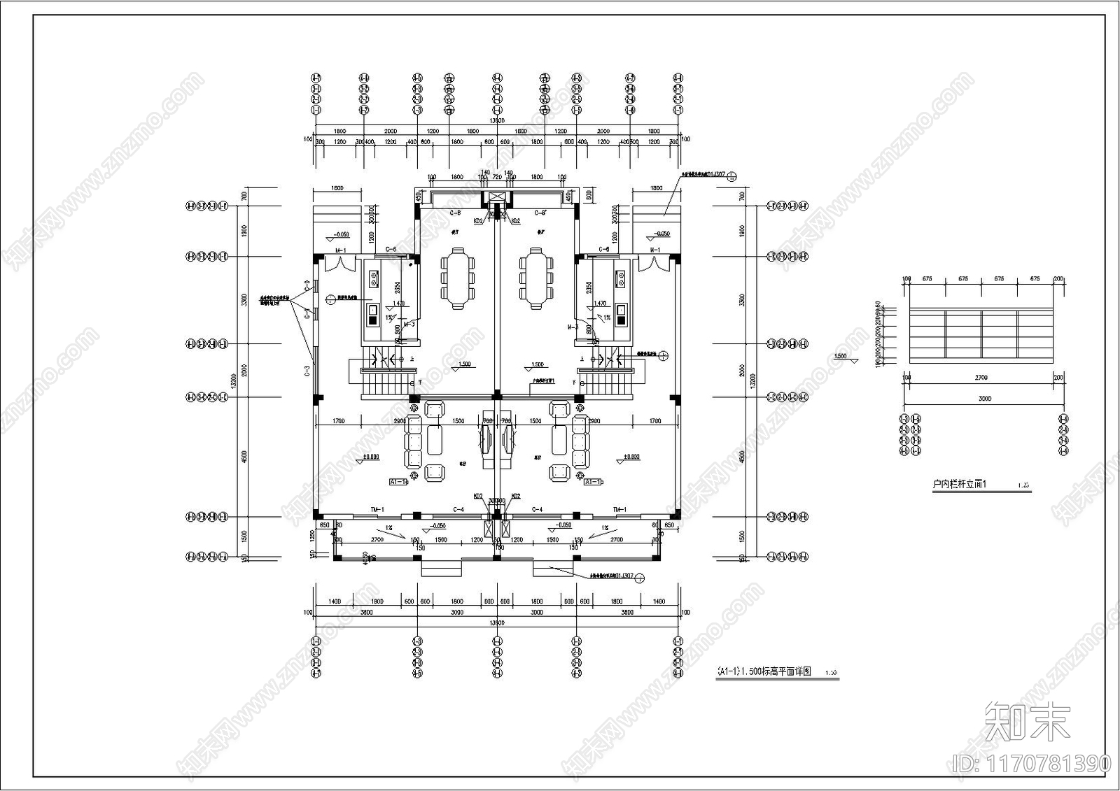 现代简欧别墅建筑cad施工图下载【ID:1170781390】