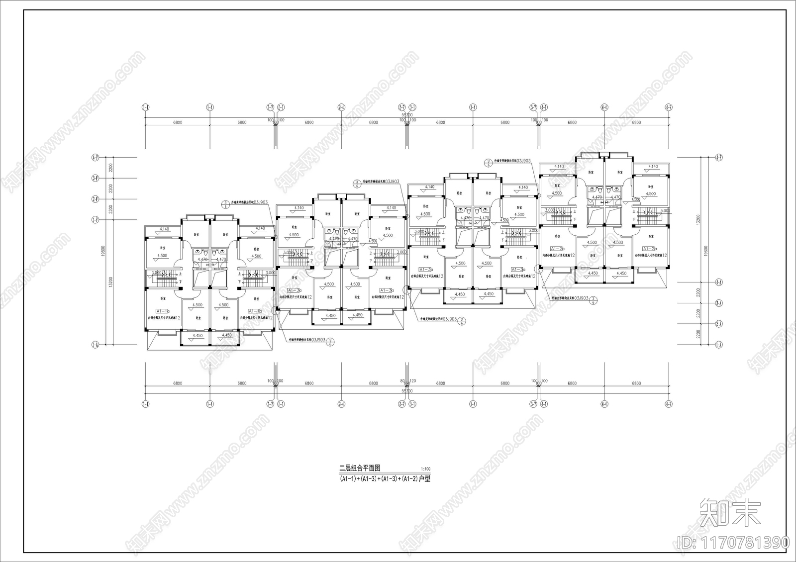 现代简欧别墅建筑cad施工图下载【ID:1170781390】