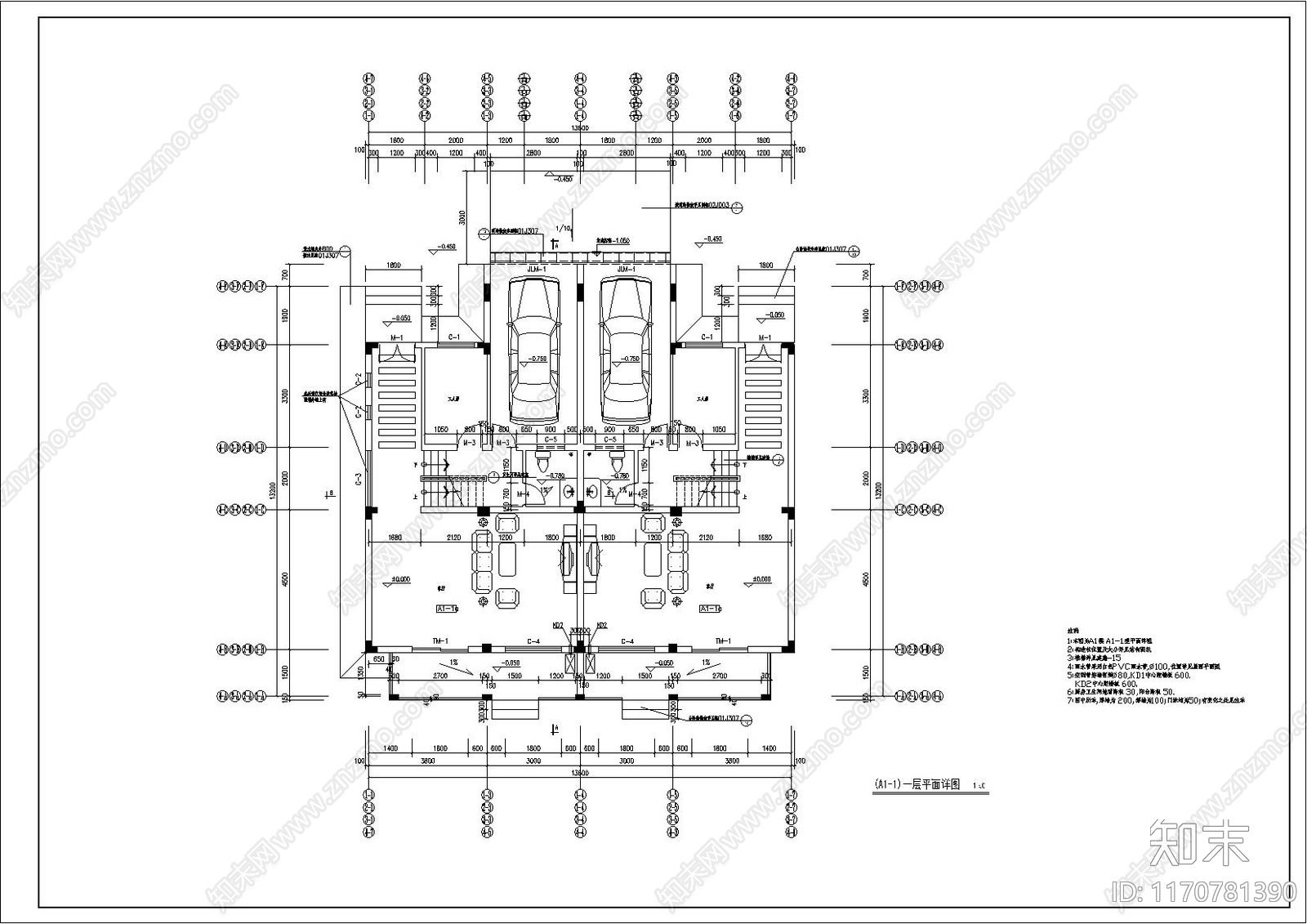 现代简欧别墅建筑cad施工图下载【ID:1170781390】