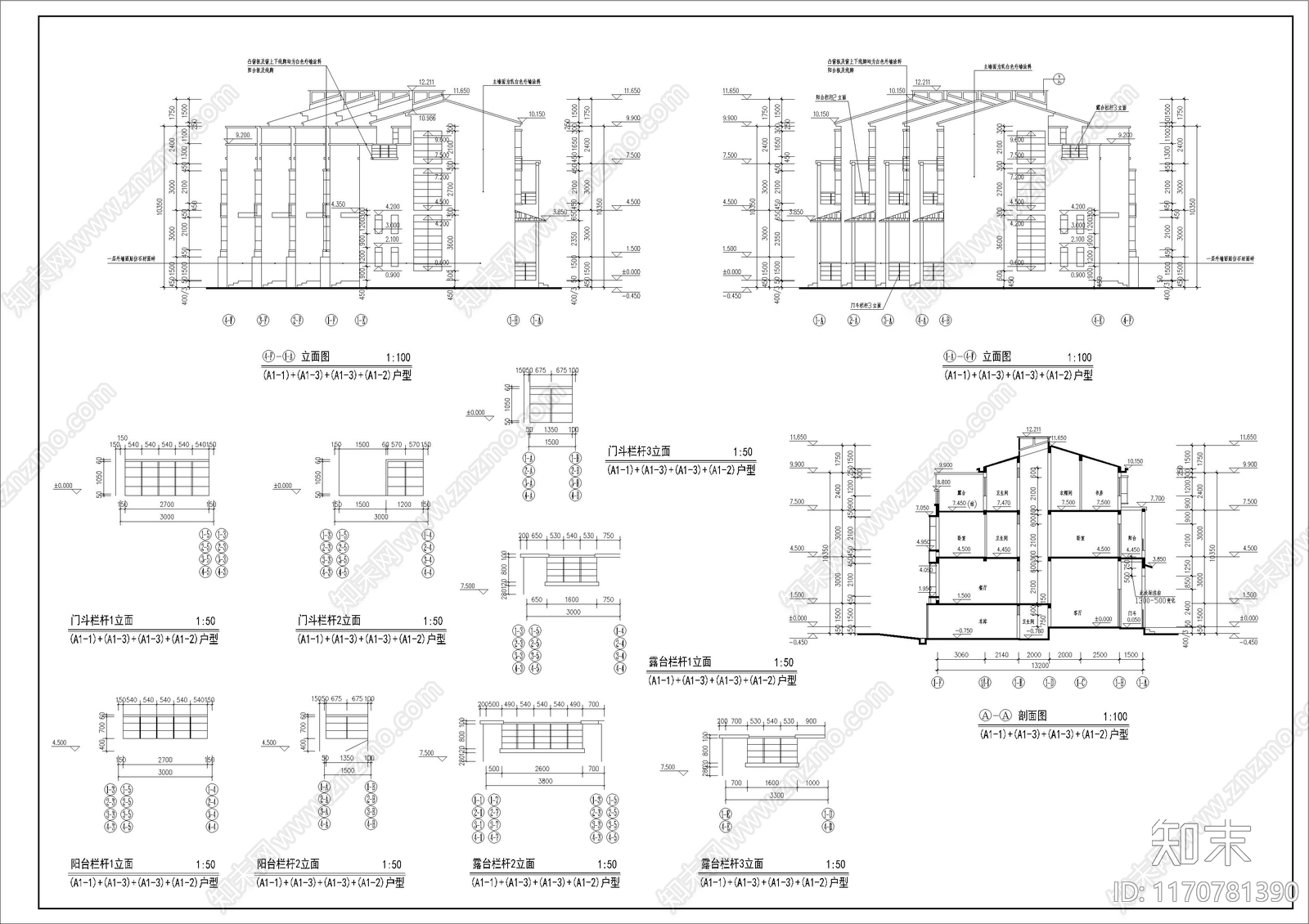 现代简欧别墅建筑cad施工图下载【ID:1170781390】