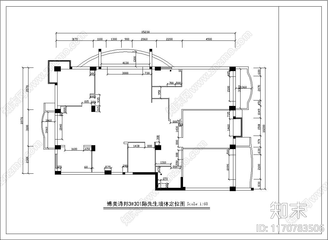 现代整体家装空间cad施工图下载【ID:1170783506】