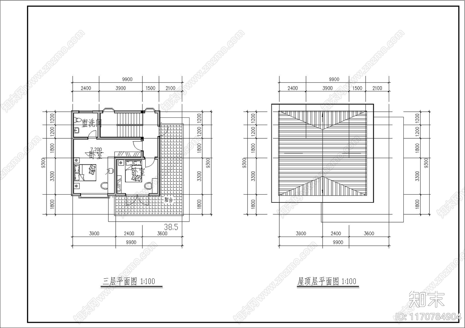 现代别墅建筑cad施工图下载【ID:1170784904】