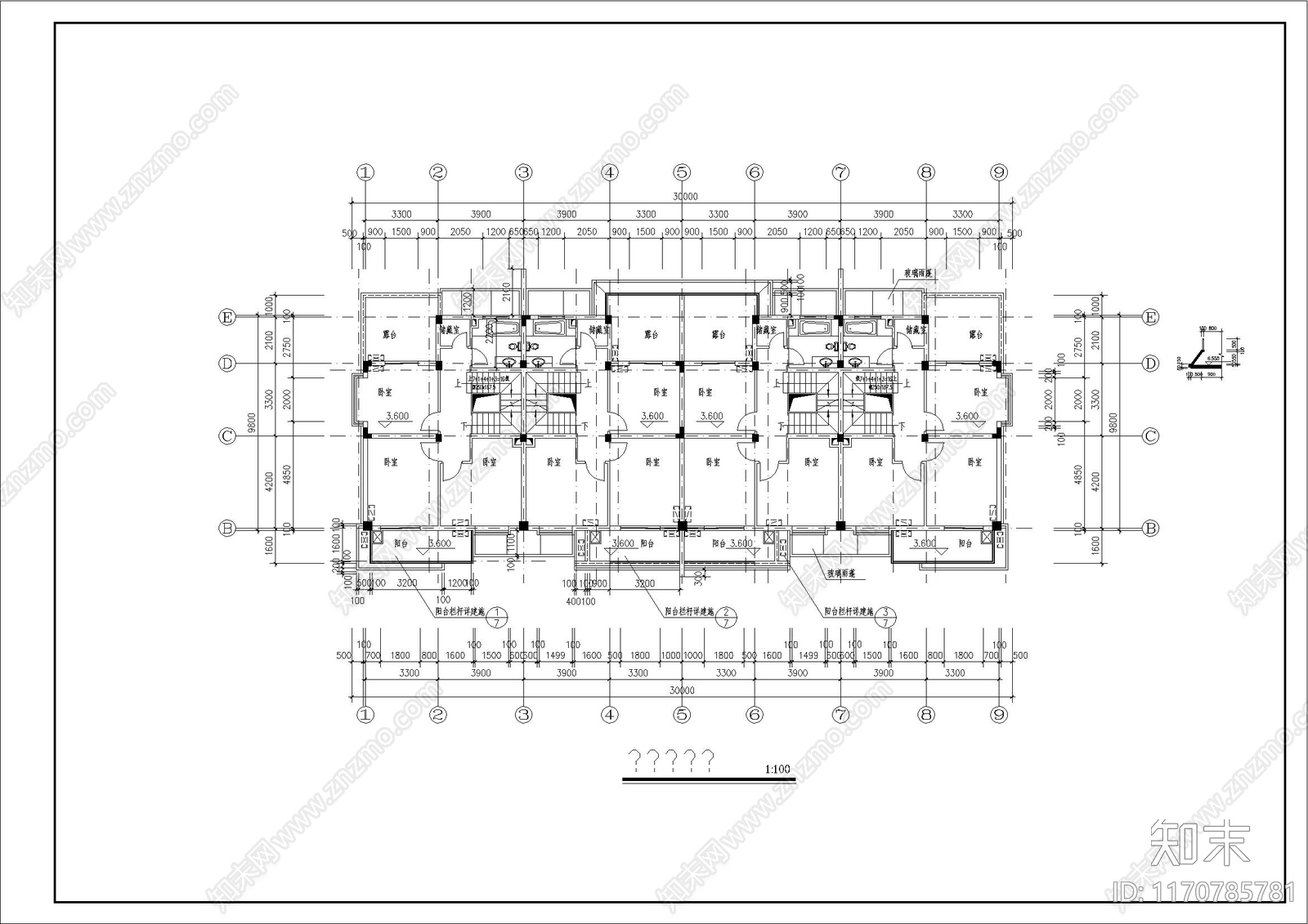 现代别墅建筑cad施工图下载【ID:1170785781】