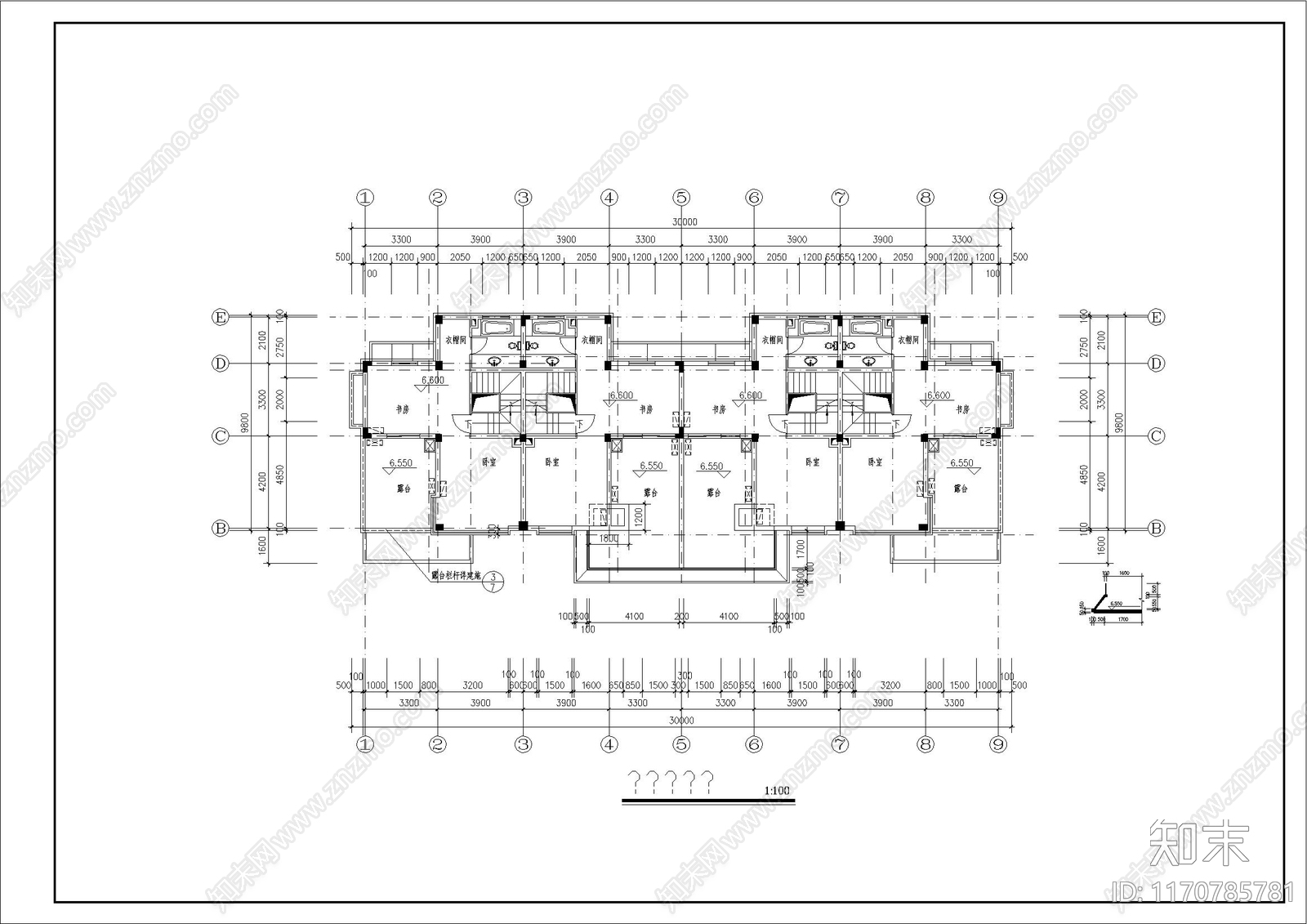 现代别墅建筑cad施工图下载【ID:1170785781】