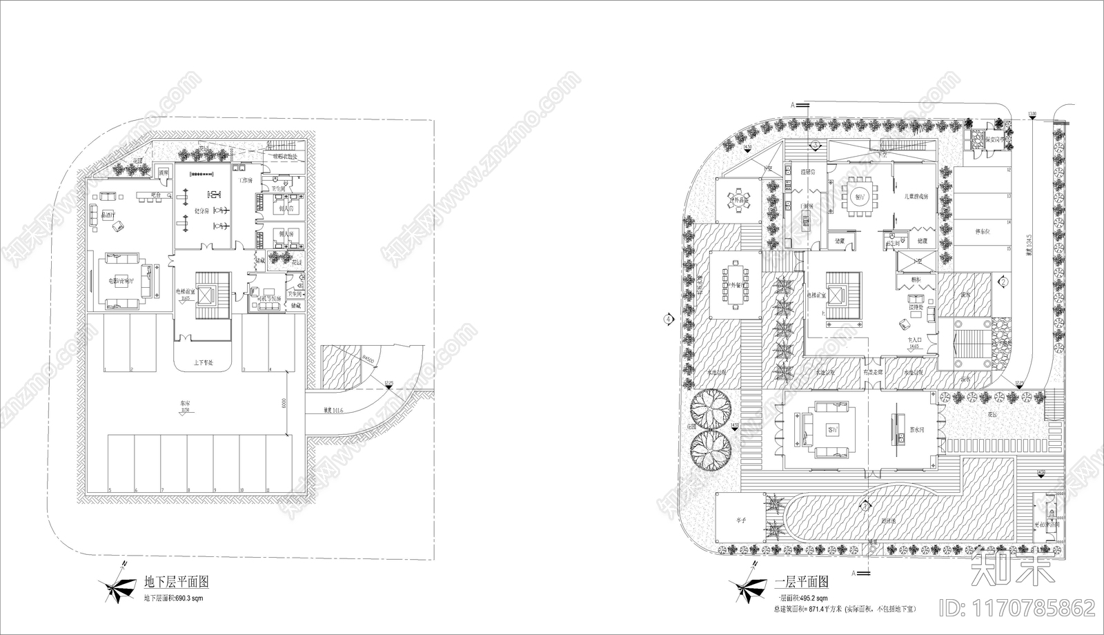 现代别墅建筑cad施工图下载【ID:1170785862】