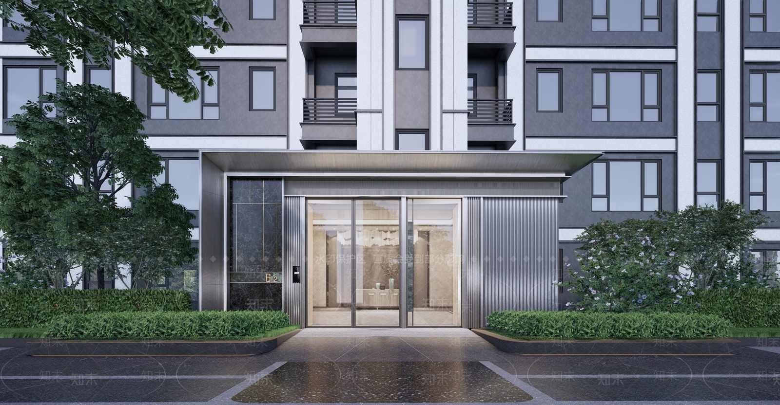 现代极简多层住宅SU模型下载【ID:1170789652】