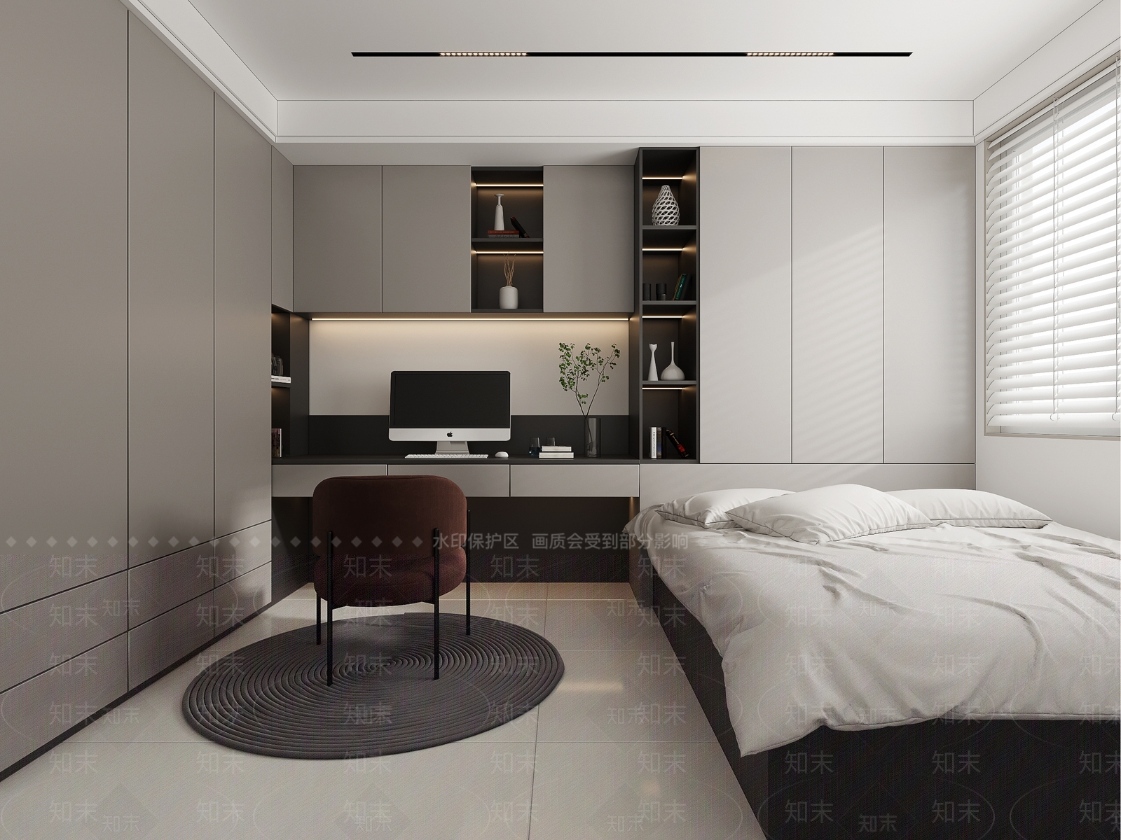 现代榻榻米卧室3D模型下载【ID:1170793727】