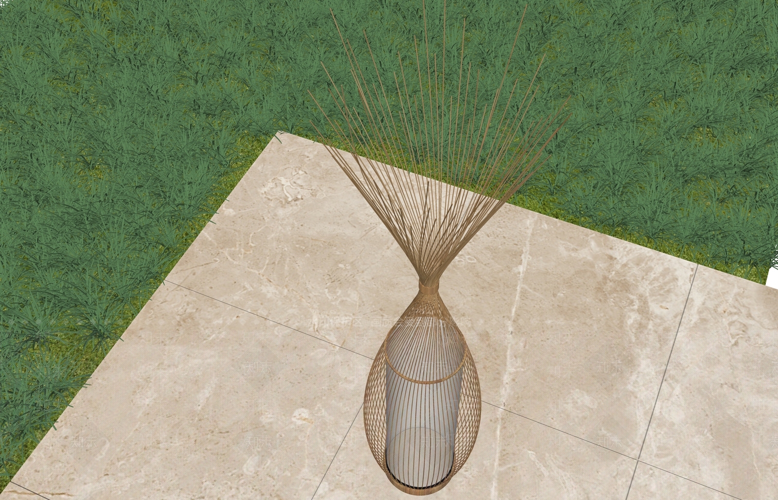 现代新中式景观灯SU模型下载【ID:1170797200】