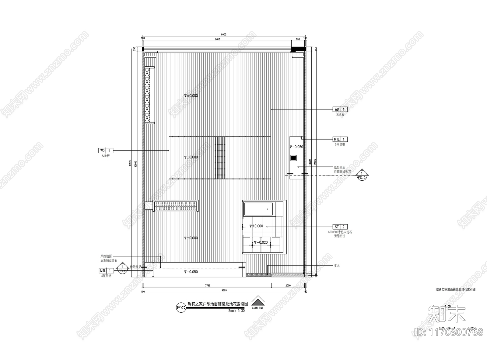 现代整体家装空间cad施工图下载【ID:1170800768】