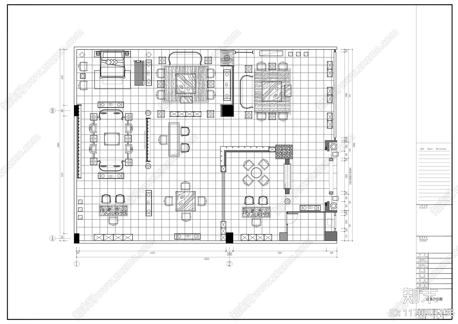 中式其他文化空间cad施工图下载【ID:1170801736】