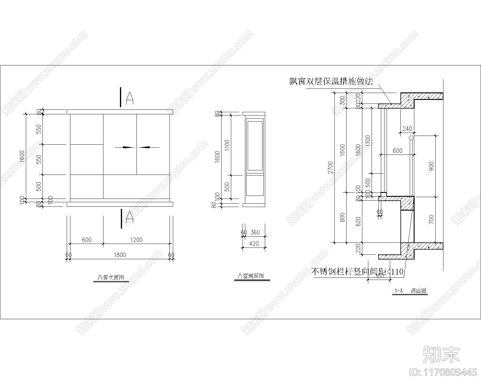 现代窗cad施工图下载【ID:1170809445】