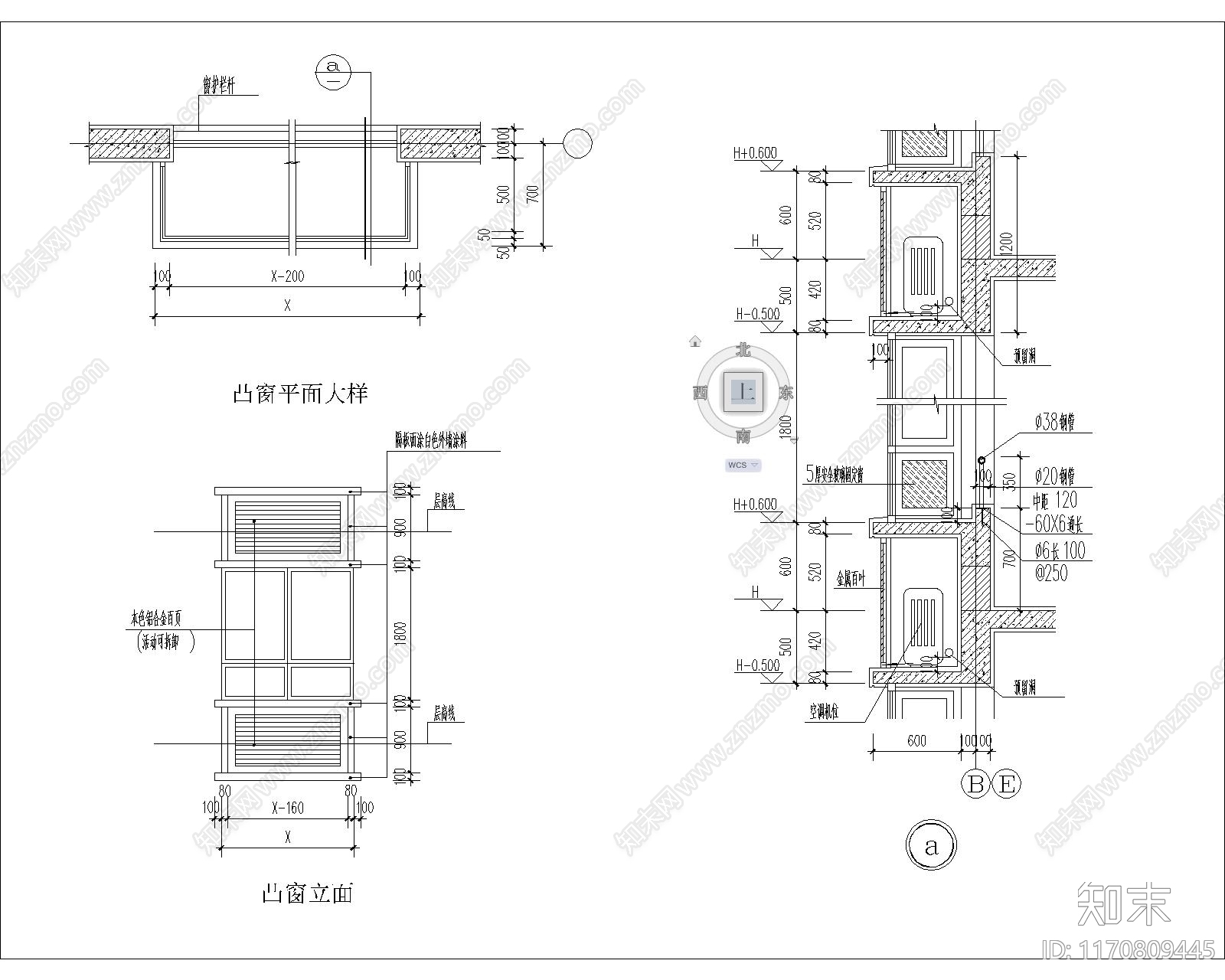 现代窗cad施工图下载【ID:1170809445】