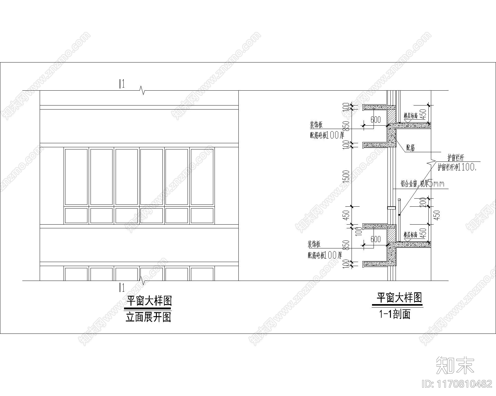 现代窗cad施工图下载【ID:1170810482】