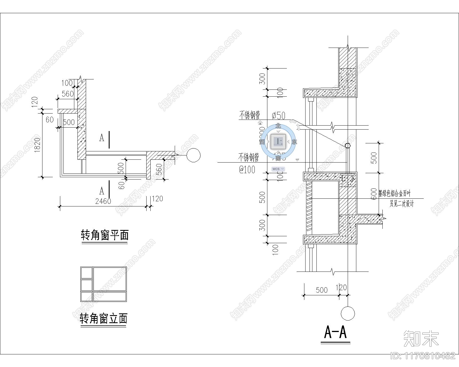 现代窗cad施工图下载【ID:1170810482】