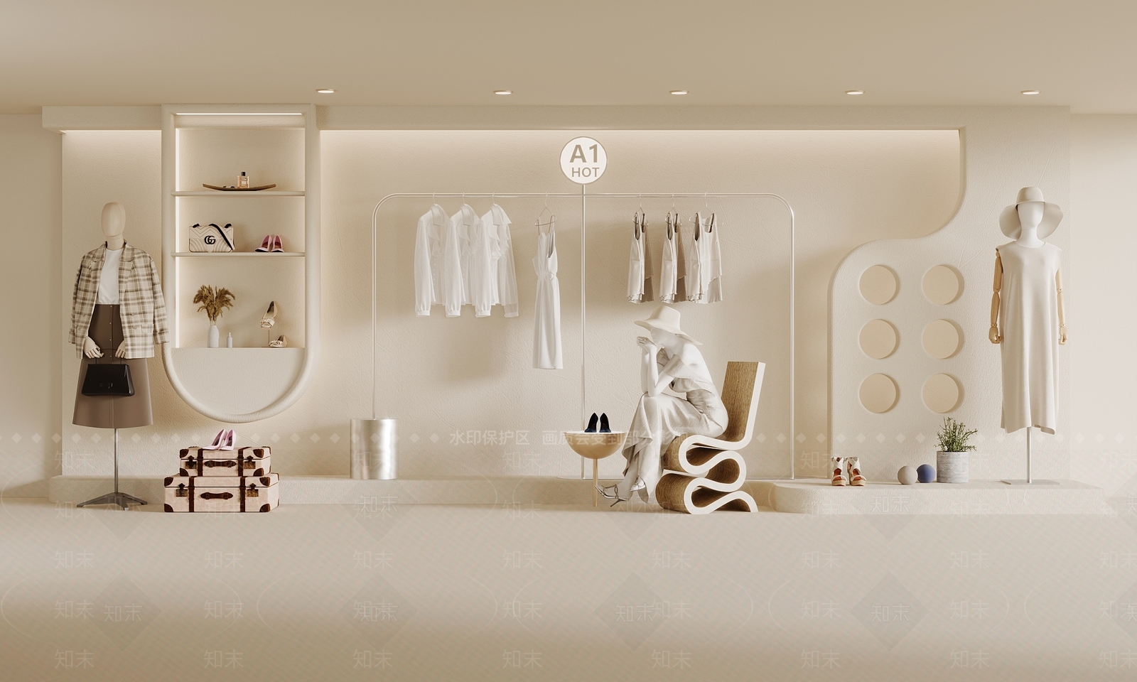 现代服装店3D模型下载【ID:1170810800】