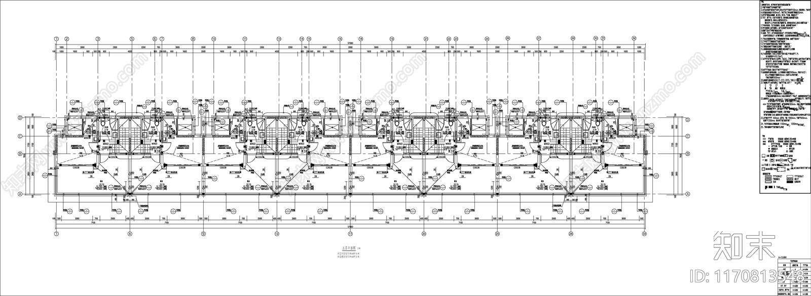 现代新中式住宅楼建筑施工图下载【ID:1170813548】