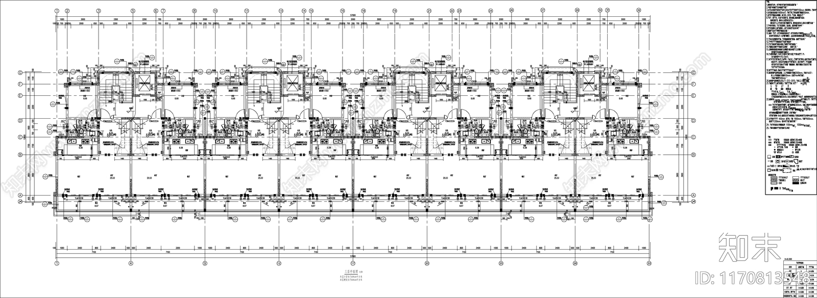 现代新中式住宅楼建筑施工图下载【ID:1170813548】