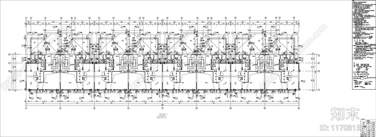 现代新中式住宅楼建筑施工图下载【ID:1170813548】