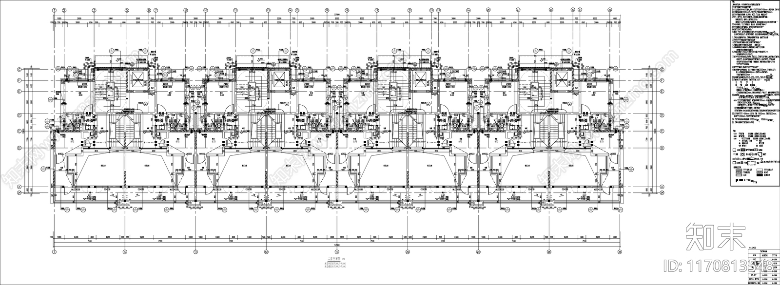 现代新中式住宅楼建筑施工图下载【ID:1170813548】