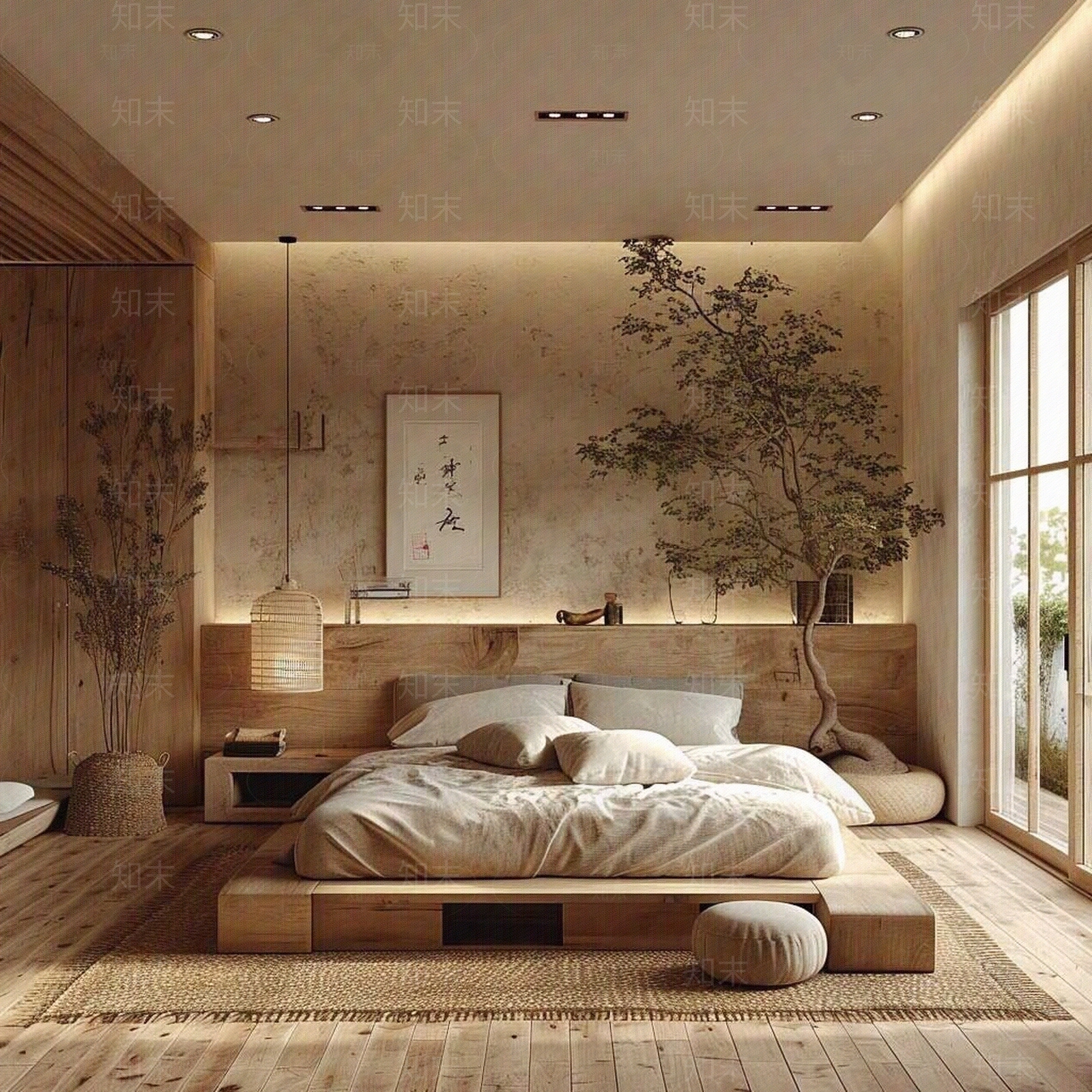 现代新中式卧室贴图下载【ID:1170813842】