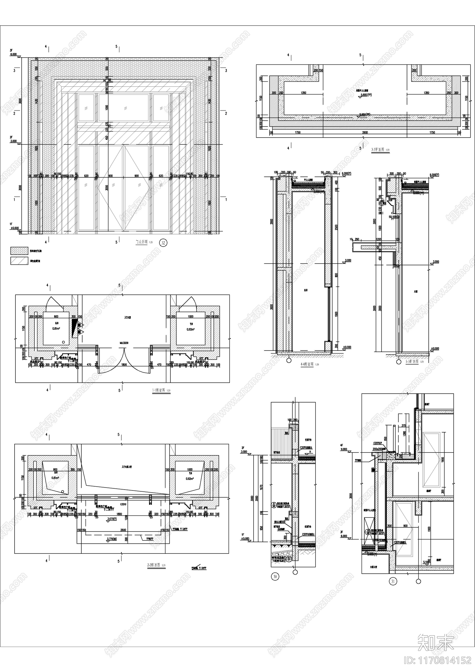 现代新中式住宅楼建筑cad施工图下载【ID:1170814152】