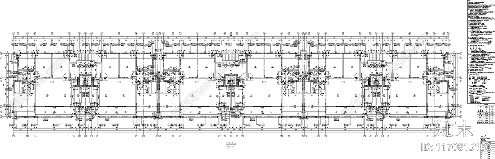 现代新中式住宅楼建筑cad施工图下载【ID:1170815160】