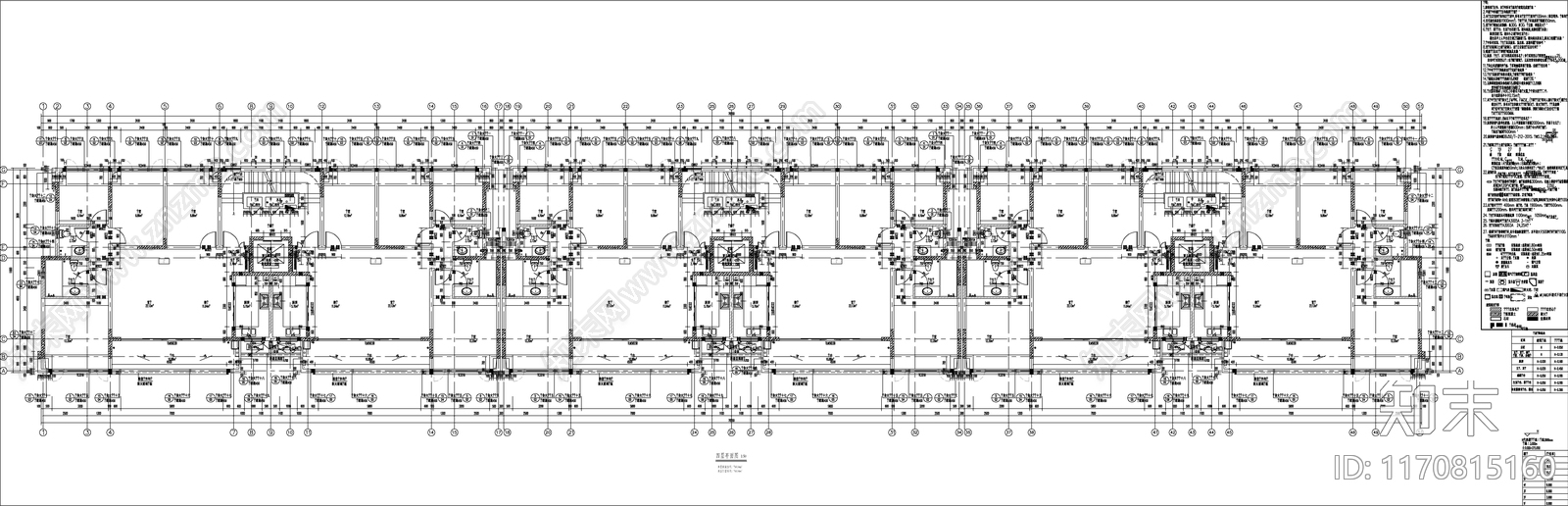 现代新中式住宅楼建筑cad施工图下载【ID:1170815160】