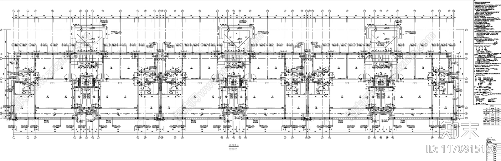 现代新中式住宅楼建筑cad施工图下载【ID:1170815160】