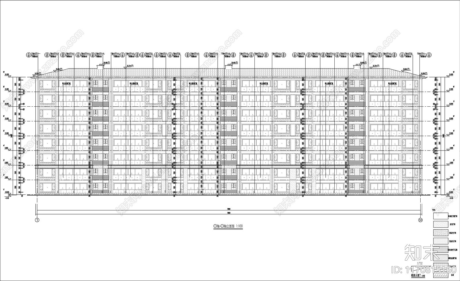 现代新中式住宅楼建筑cad施工图下载【ID:1170815160】