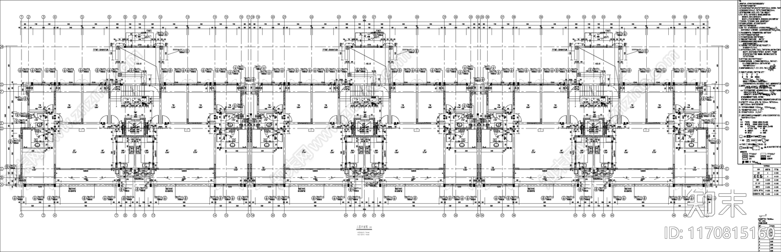 现代新中式住宅楼建筑cad施工图下载【ID:1170815160】