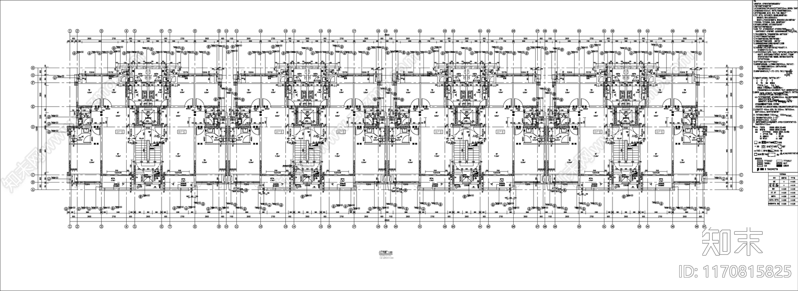 现代新中式住宅楼建筑cad施工图下载【ID:1170815825】