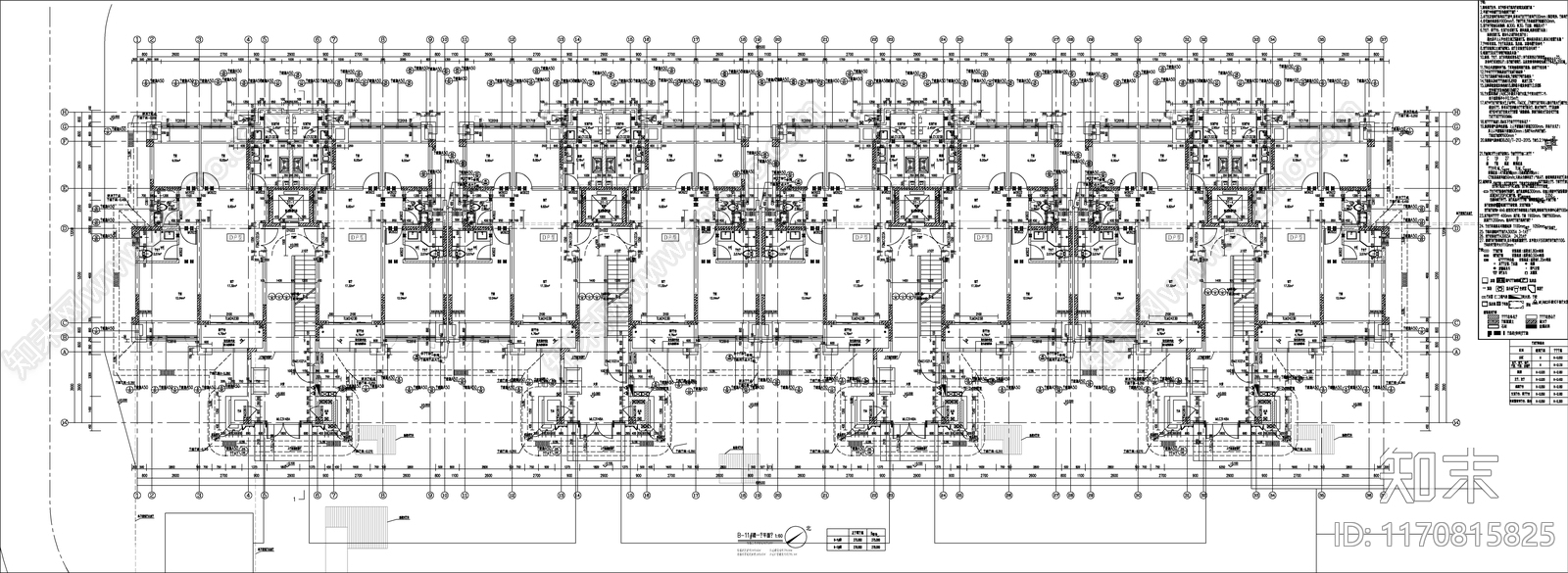 现代新中式住宅楼建筑cad施工图下载【ID:1170815825】