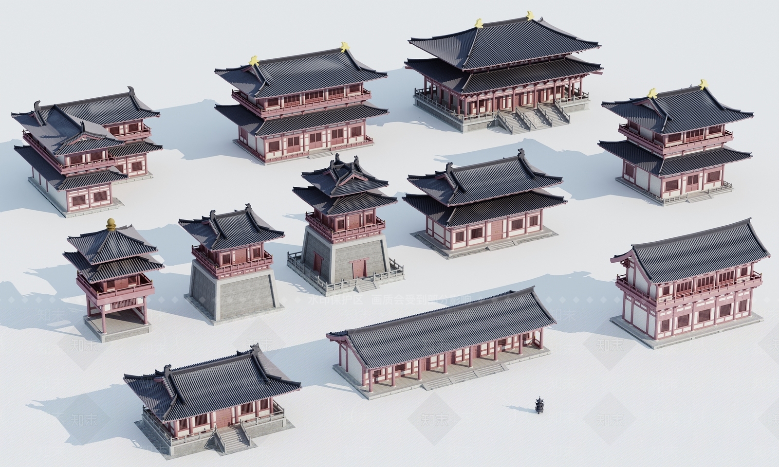 中式古建3D模型下载【ID:1170815981】
