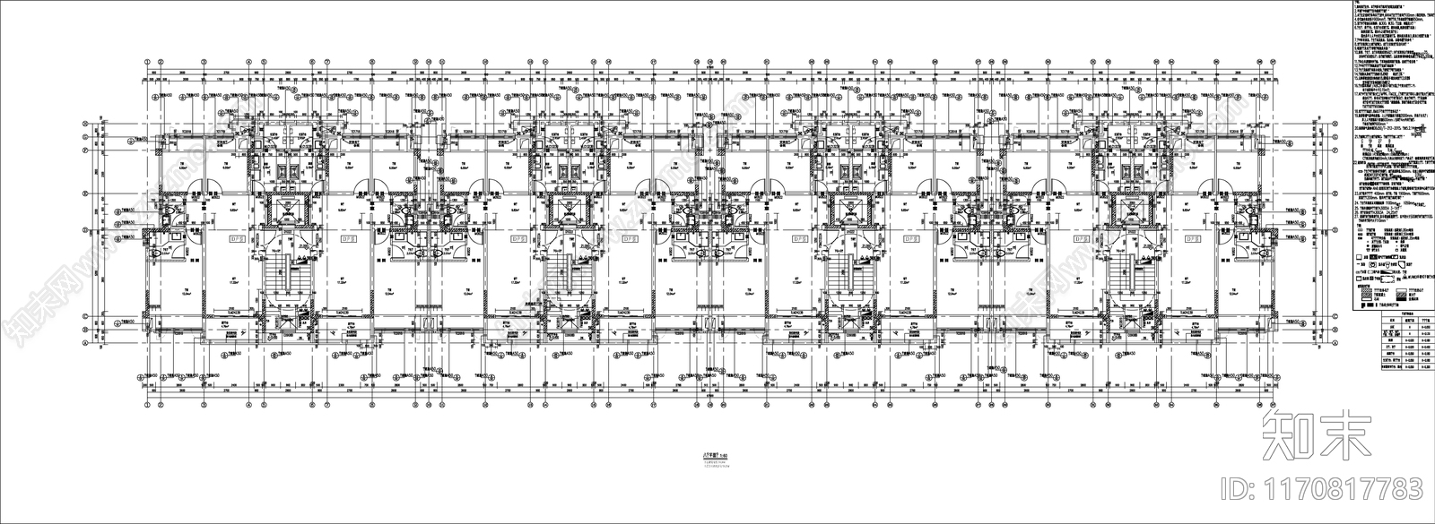 现代新中式住宅楼建筑cad施工图下载【ID:1170817783】